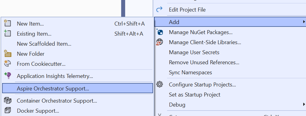 add aspire support