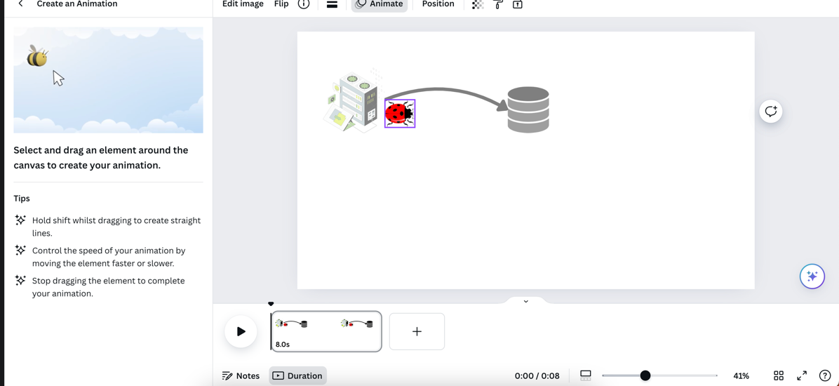 draw animation canva