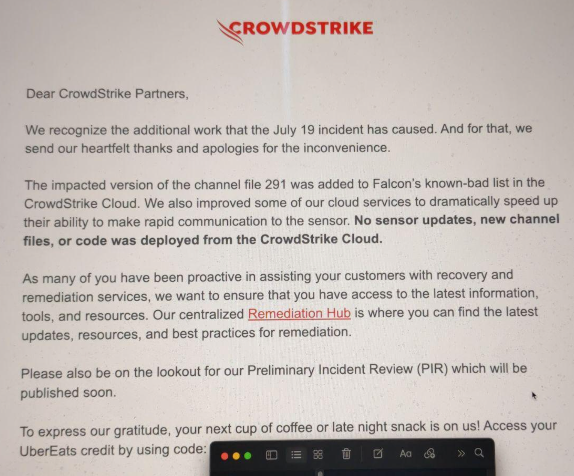 crowdstrike uber eats