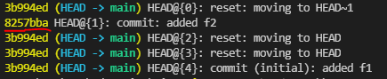 git reflog