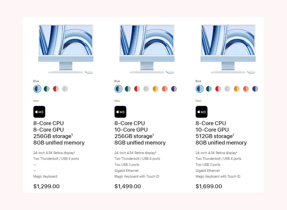 Цена нового iMac на M3