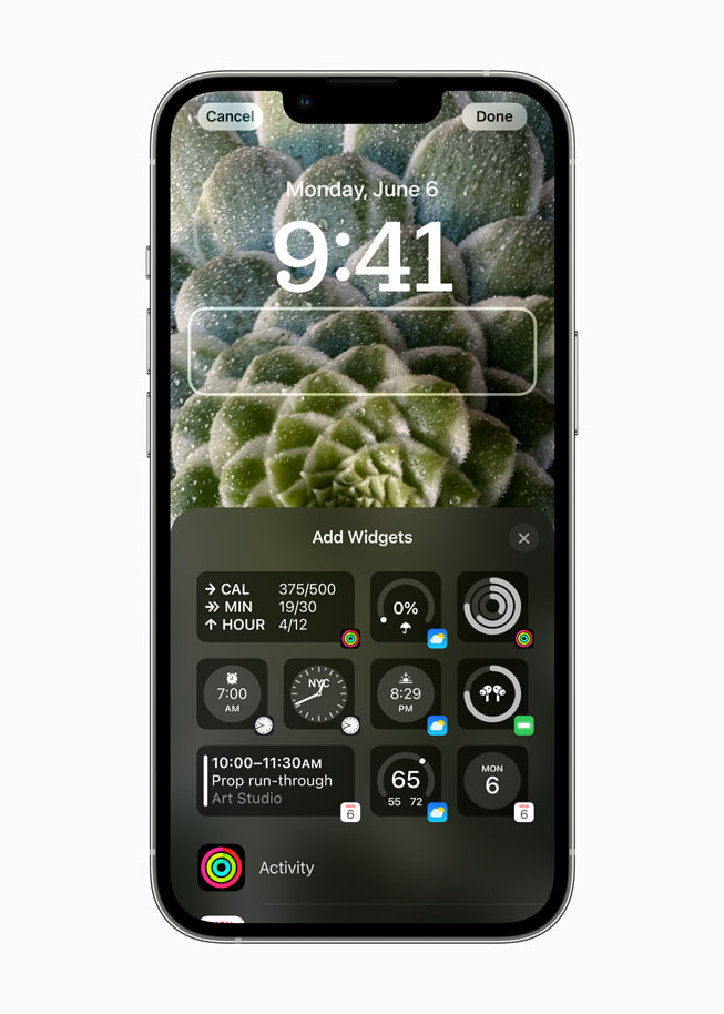 виджеты ios 16